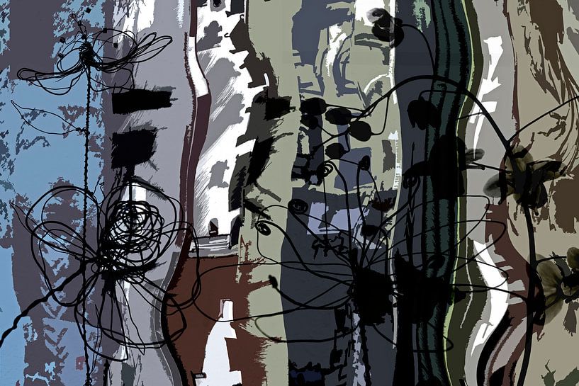 abstrait avec des fleurs par Hanneke Luit