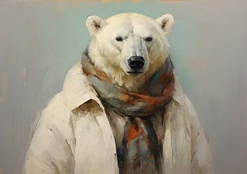 Elegant Polar Bear | Polar Bear Portrait sur De Mooiste Kunst