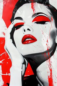 Frau in rot