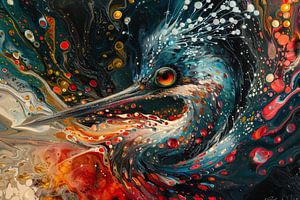 Kosmischer Eisvogel Abstrakte Tierkunst