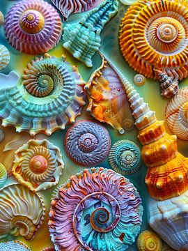 Kleurrijke schelpen van haroulita