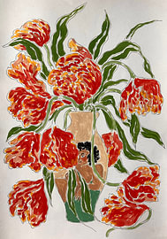 Farbenfrohe Tulpen in einer Vase von Rushati Chowdhury
