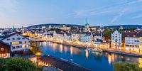 Zurich avec le Limmatquai la nuit par Werner Dieterich Aperçu