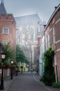 Hinter der Kathedrale an einem nebligen Morgen.