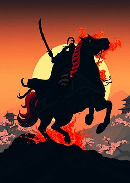 Samoerai krijger silhouet van MIROKKU