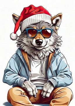 Wolf Weihnachtsmütze von Vicky Hanggara