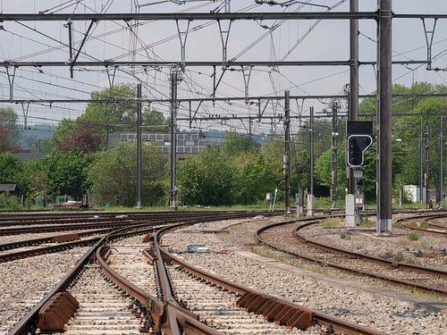 Leerstehender Rangierbahnhof in Homborg, Belgien