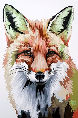 Oeuvre d'art abstraite sur le renard