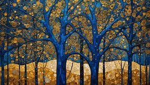 Betoverd Bos in Blauw en Goud