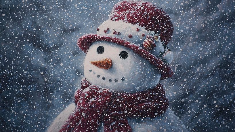 Red Scarf Night by ARTEO Paintings