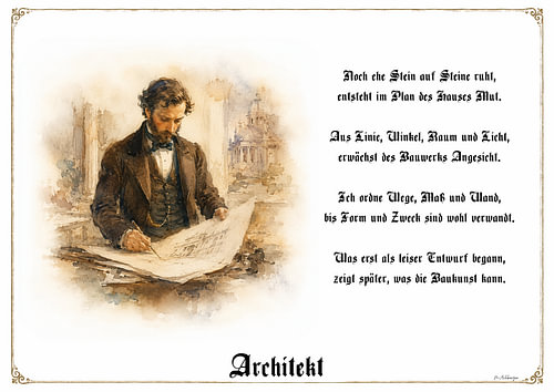 Architect – Guild portrait with a poem about the profession