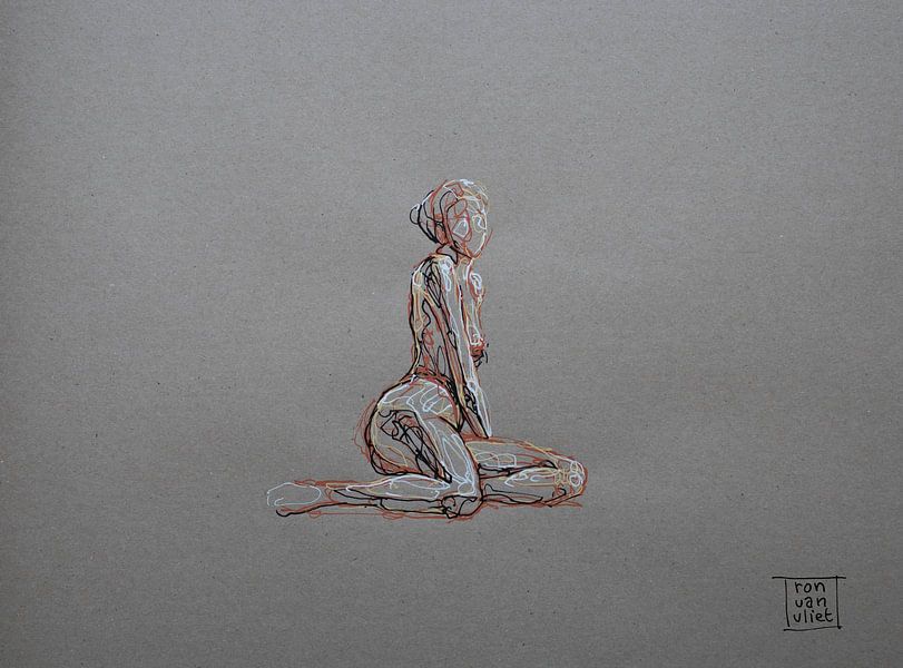 Zittende gedraaide pose van Ron van Vliet
