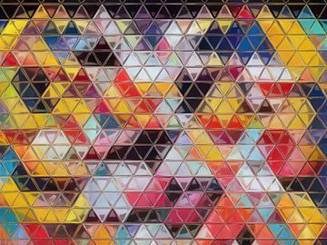 Abstract meerkleurige driehoeken van Maurice Dawson