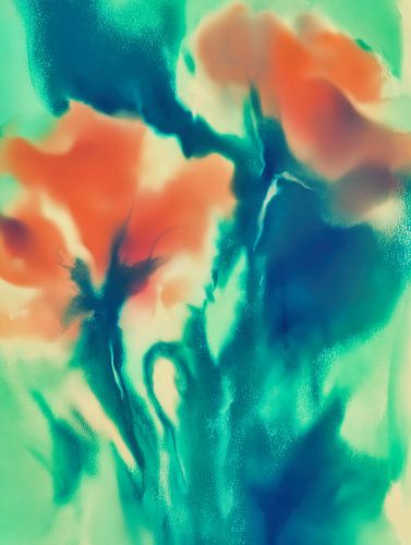 Abstracte florale suggestie | aquarel look