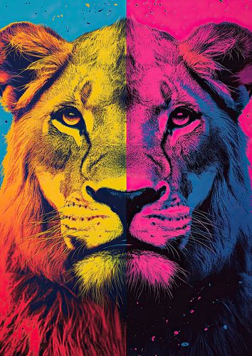 Lion "In the eyes of the king: The majestic lion"