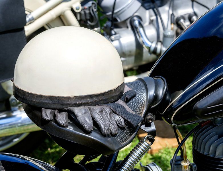 Retro motorbike lift on an old timer motorbike by ManfredFotos