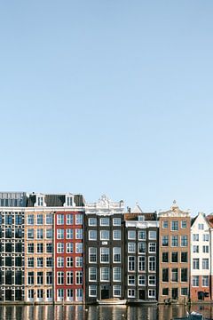 Amsterdam damrak - grachtenpanden van Marit Hilarius
