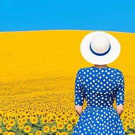 Geel natuur landschap zonnebloemen van PixelPrestige