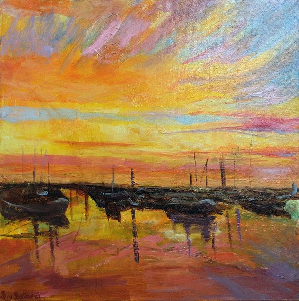 Sunset harbour by simonevanbelkom