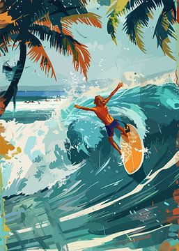 Dancing on a surfboard by Lae