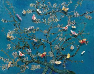 Butterflies on the Almond Blossom von Marja van den Hurk