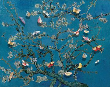 Butterflies on the Almond Blossom by Marja van den Hurk