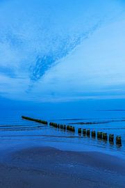 Épi sur la plage de Bansin, le soir, sur l'île d'Usedom