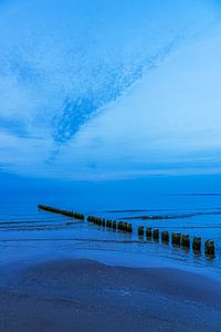 Buhne am Strand von Bansin abends auf der Insel Usedom