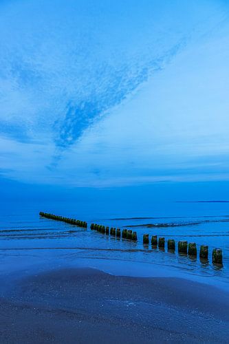 Buhne am Strand von Bansin abends auf der Insel Usedom
