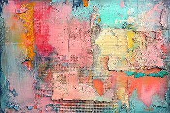 Textured Pastel Tranquility – Abstract in Pink and Yellow