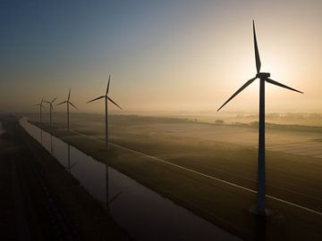 Windmolens in de ochtend von K.C. Statia