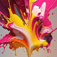 PAINT SPLASH in yellow orange pink and beige