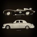 Jaguar D Type 1956 en Jaguar MK-2 1963 van Jan Keteleer thumbnail