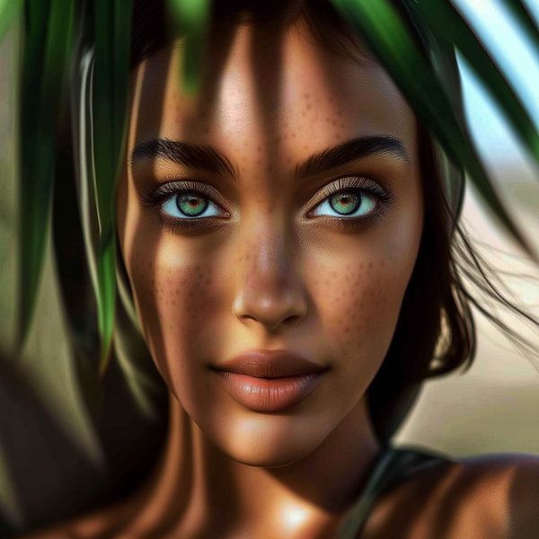 Portret: Natuurlijke Schoonheid Gevangen in Zonlicht van Color Square