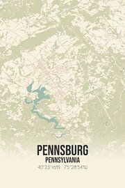 Alte Karte von Pennsburg (Pennsylvania), USA. von Ortsdrucke