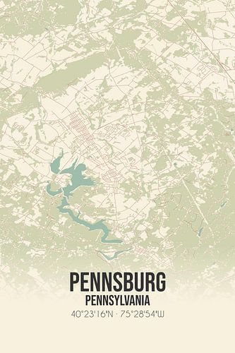 Alte Karte von Pennsburg (Pennsylvania), USA.