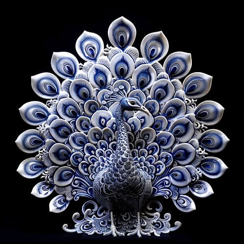 Delft Blue Peacock