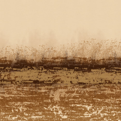 Abstrakte, minimalistische Landschaft in Erdtönen