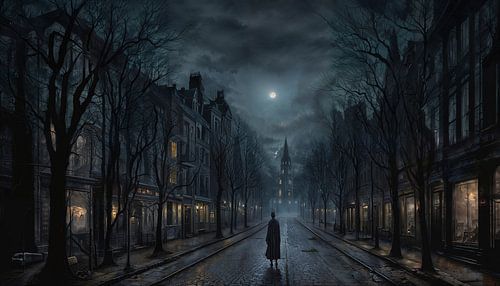 Minuit dans la rue abandonnée