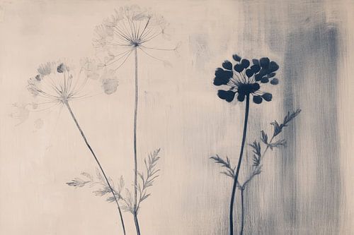 Botanisch abstract in Japandi stijl