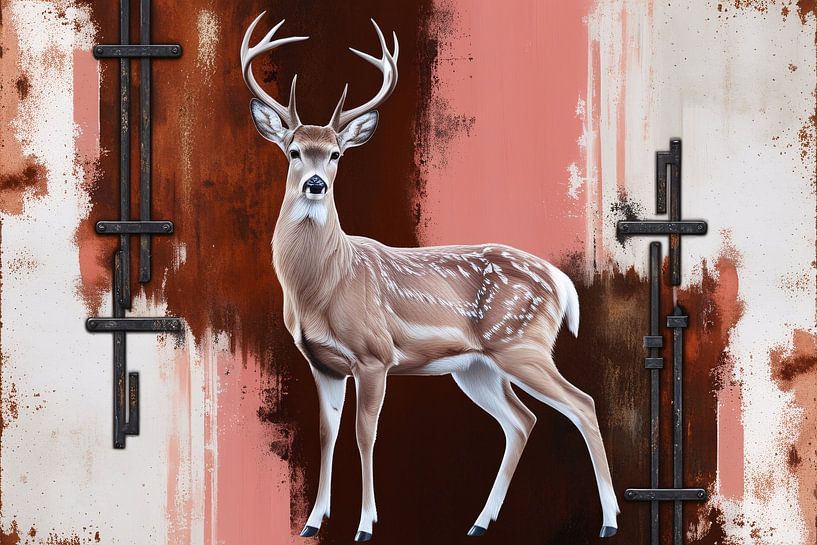 Cerf dans un style abstrait par Imperial Art House