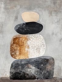 Stacked stones in Japandi style by Japandi Art Studio