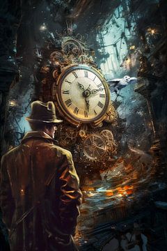 Tijdreizen in abstractie Time is Ticking! van Harry Stok