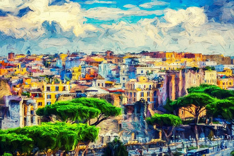 The Eternal City, Rome - Digital Painting by Joseph S Giacalone Photography