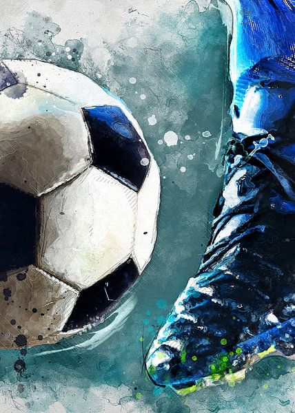 Fußballspieler Sport Aquarell #Fußball von JBJart Justyna Jaszke