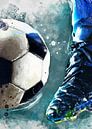 Fußballspieler Sport Aquarell #Fußball von JBJart Justyna Jaszke Miniaturansicht