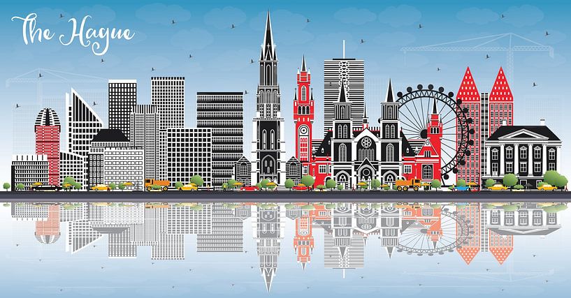 Skyline von Den Haag von Stef van Campen