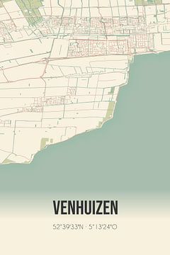 Vintage landkaart van Venhuizen (Noord-Holland) van Rezona
