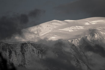 Refuge du Goûter und Mont-Blanc