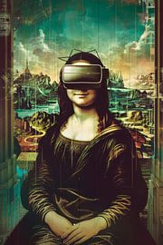 Mona Lisa in virtual reality-stijl van Poster Art Shop